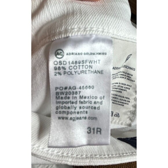 AG Adriano Goldschmied The Hailey White Short Sz 31R Ex Boyfriend Roll Up U4 - Picture 12 of 12